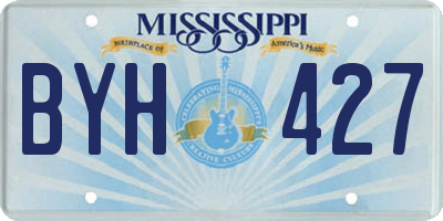 MS license plate BYH427