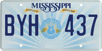 MS license plate BYH437