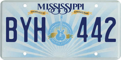 MS license plate BYH442