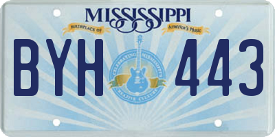 MS license plate BYH443