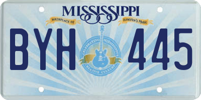 MS license plate BYH445