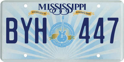 MS license plate BYH447