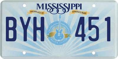 MS license plate BYH451