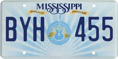 MS license plate BYH455