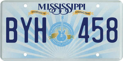 MS license plate BYH458