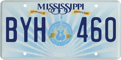 MS license plate BYH460