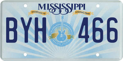 MS license plate BYH466