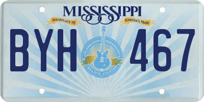 MS license plate BYH467