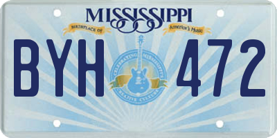 MS license plate BYH472