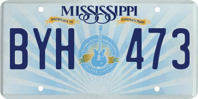 MS license plate BYH473