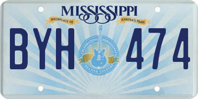 MS license plate BYH474
