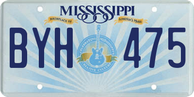 MS license plate BYH475