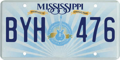MS license plate BYH476