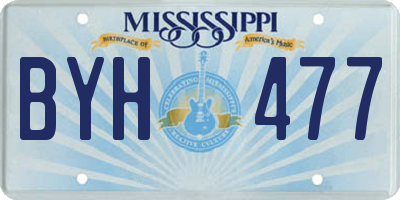 MS license plate BYH477