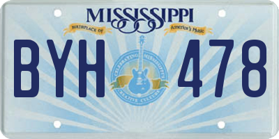 MS license plate BYH478