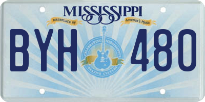 MS license plate BYH480