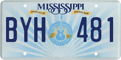 MS license plate BYH481