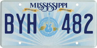MS license plate BYH482