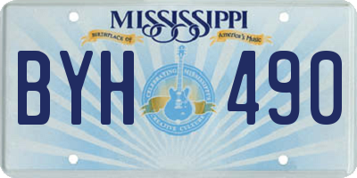MS license plate BYH490