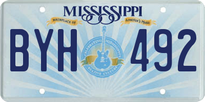 MS license plate BYH492