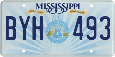 MS license plate BYH493