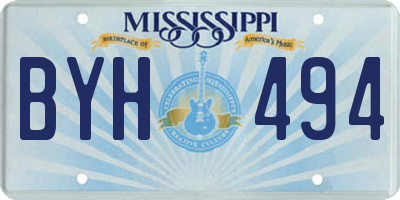 MS license plate BYH494