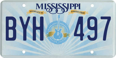 MS license plate BYH497