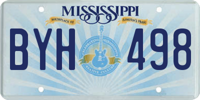 MS license plate BYH498