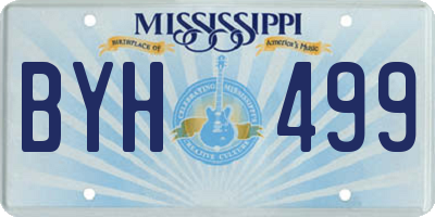 MS license plate BYH499