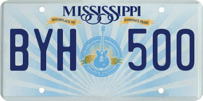 MS license plate BYH500
