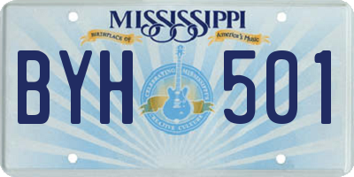 MS license plate BYH501
