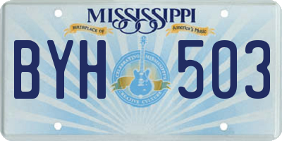 MS license plate BYH503