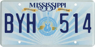 MS license plate BYH514