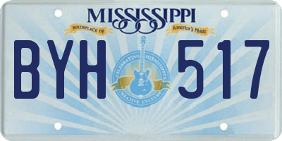 MS license plate BYH517