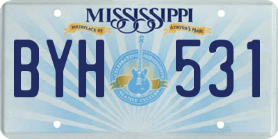 MS license plate BYH531