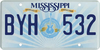 MS license plate BYH532
