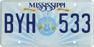 MS license plate BYH533