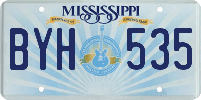 MS license plate BYH535