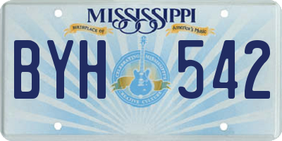 MS license plate BYH542