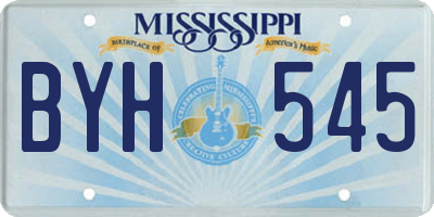 MS license plate BYH545