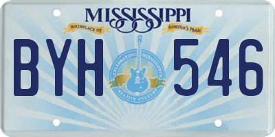 MS license plate BYH546