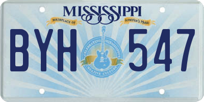 MS license plate BYH547