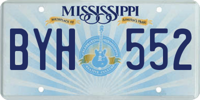 MS license plate BYH552