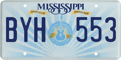 MS license plate BYH553