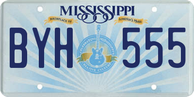 MS license plate BYH555
