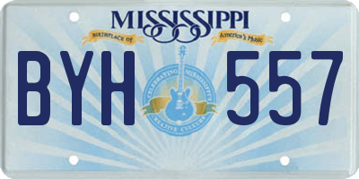 MS license plate BYH557