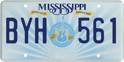 MS license plate BYH561