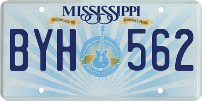 MS license plate BYH562