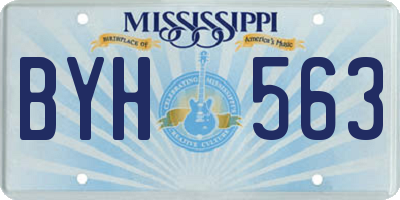 MS license plate BYH563