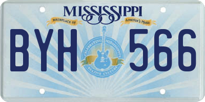 MS license plate BYH566